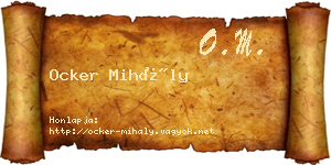 Ocker Mihály névjegykártya
